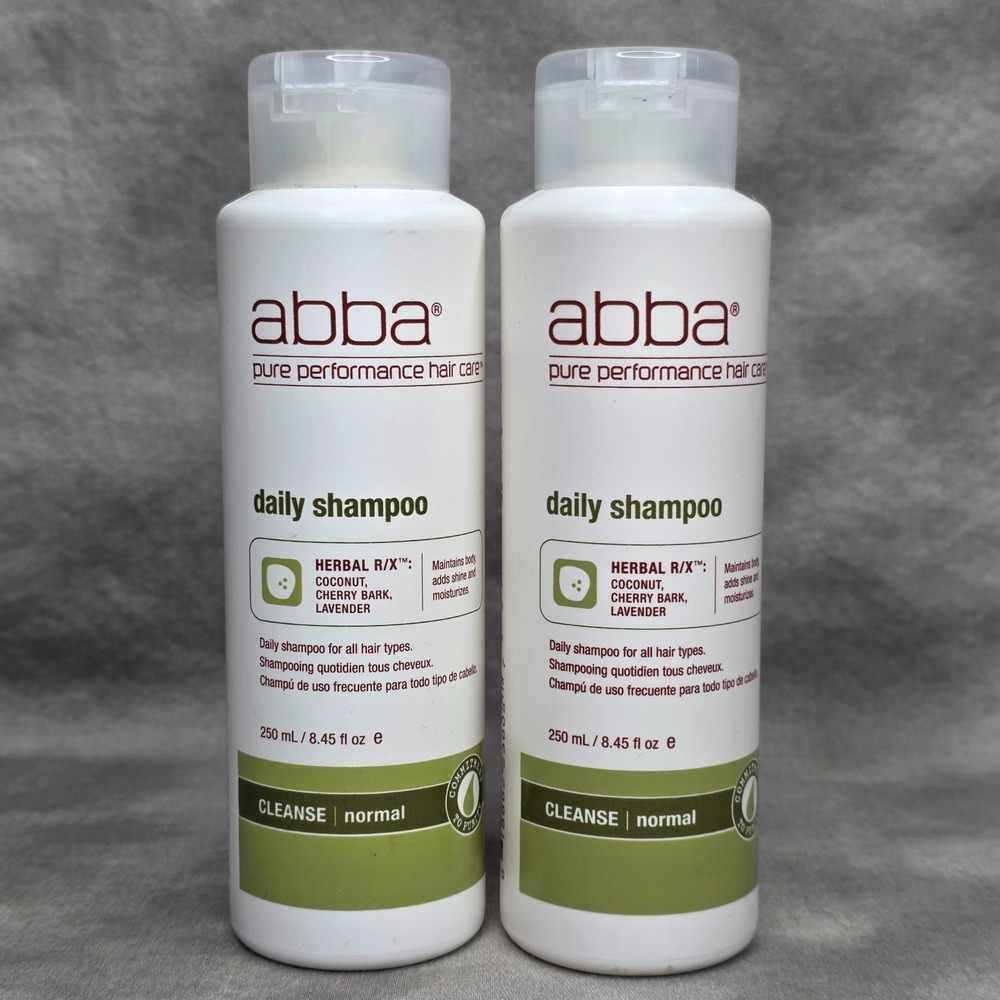 (X2) ABBA Daily Shampoo 8.45 oz‎ w/Coconut, Lavender, Cherry Bark